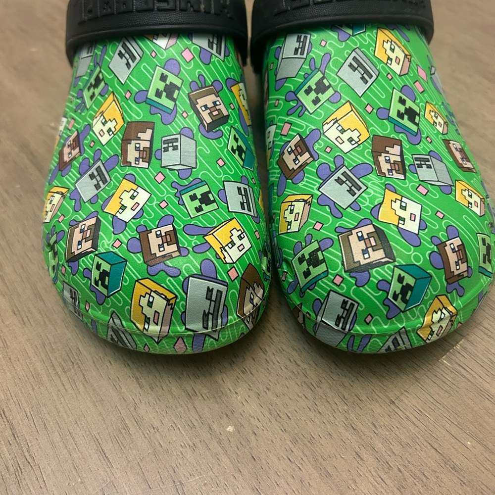 Green Minecraft Themed Clogs
